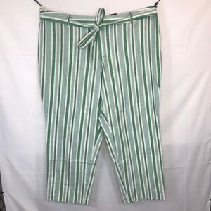 Ashley Stewart Wide Linen Belted Pants 32